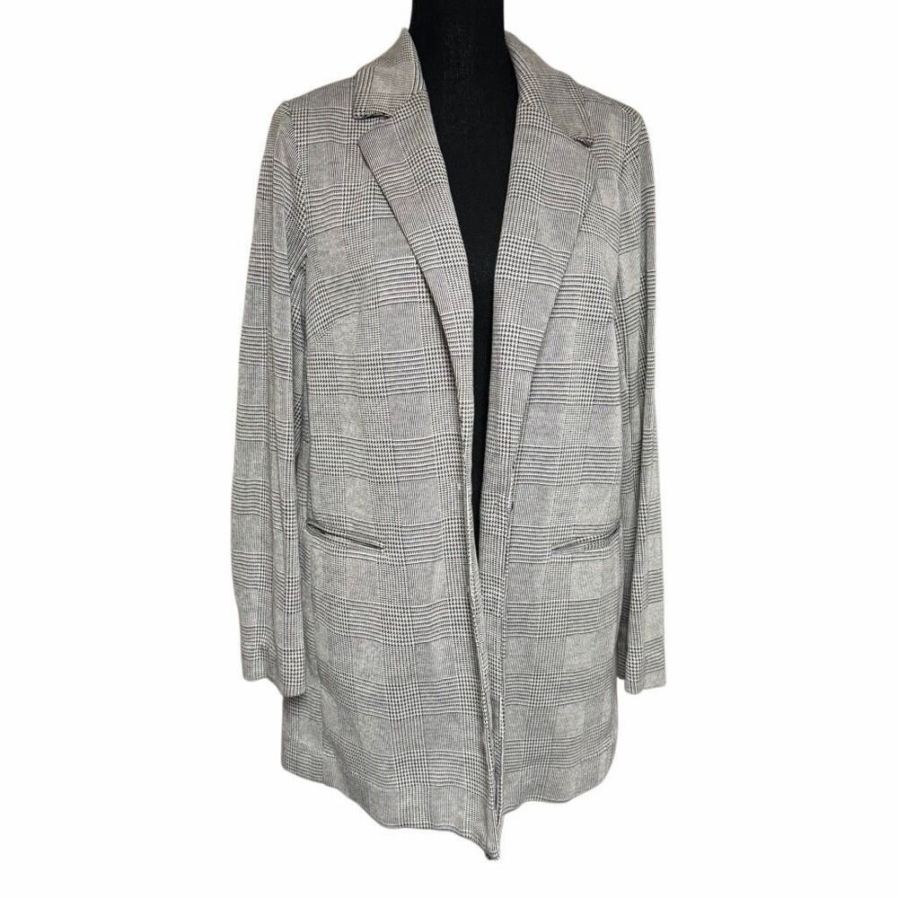 Torrid Studio Black and White Check Plaid Stretch Blazer